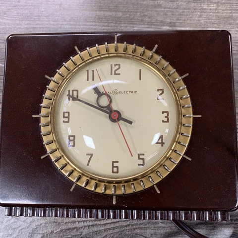 GE Vintage 1930’s Bakelite Clock w/ Kitchen Timer # 8H58,Not Working Cover