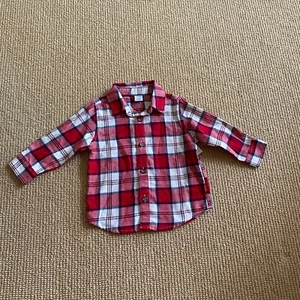 Old Navy Baby Boy Flannel Button Up Shirt, Size 6-12 Months New With Tags - Picture 1 of 4