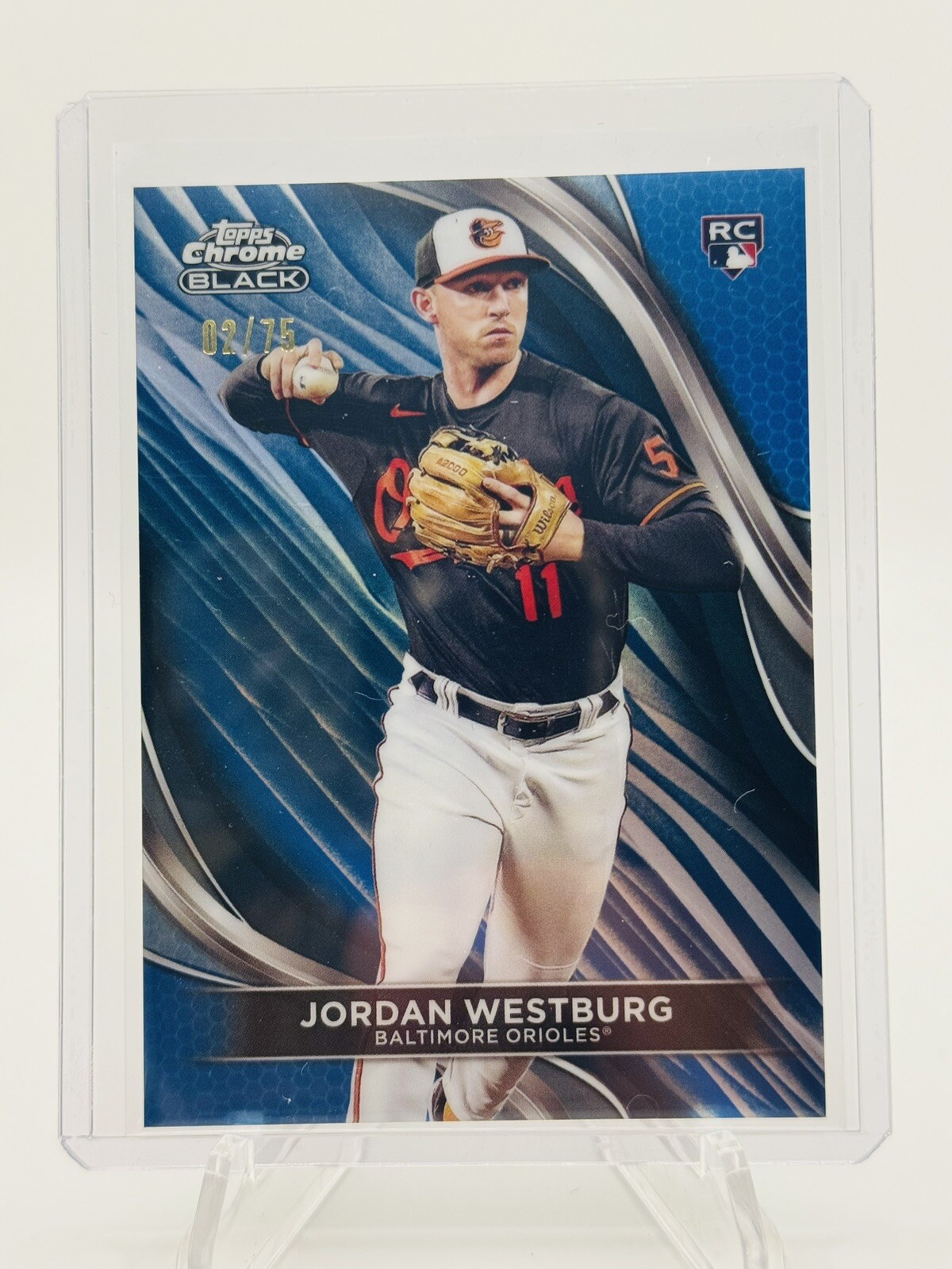 2024 Topps Chrome Black Jordan Westburg /75 Blue Refractor Rookie #76 Orioles RC