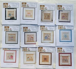 New Little House Needlework COTTAGE OF THE MONTH SET Cross Stitch Pattern Charts - Picture 1 of 24