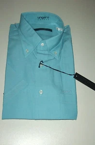 UNGARO KURZARM SHIRT GR. L (41/42) BLAU TÜRKIS UNI - Bild 1 von 6