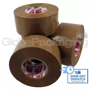 3 x Rolls Of BIG EXTRA LONG 2" Nastro Parcella Marrone Forte 48mm x 150M (150 METRI) - Foto 1 di 7