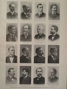 Party Leaders Democratic National Convention Chicago 1896 Harpers Weekly - Picture 1 of 2