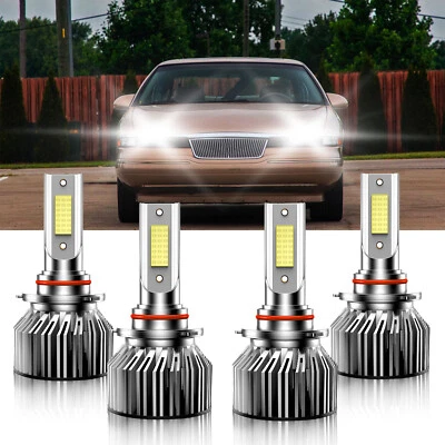 4x 9005 LED Headlight High Low Beam Bright Bulbs For Lincoln Mark VIII 1993-1996 - Image 1 of 4