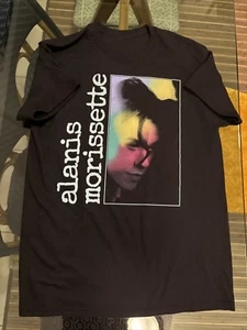 Vintage Alanis Morissette kurzärmliges schwarzes Baumwoll-T-Shirt für Herren alle Größen TU087 - Bild 1 von 4