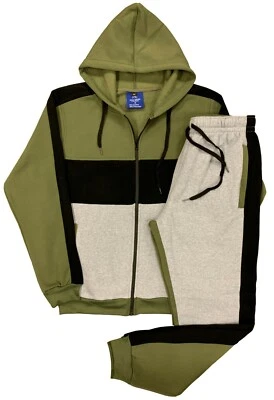 Sudadera para correr de invierno con bloques de colores de vellón cálido para hombre Foto 1 de 3