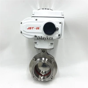 AC110V 3" SS304 Tri Clamp OD 91MM Sanitary Motorized Butterfly Valve - Picture 1 of 8