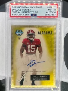 2023 Bowman Chrome U Superfractor Dallas Turner Auto 1/1 - Picture 1 of 3