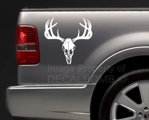 large Deer Skull vinyl buck decal sticker truck diesel turbo pro hunt 15" X 14" - Imagen 1 de 4