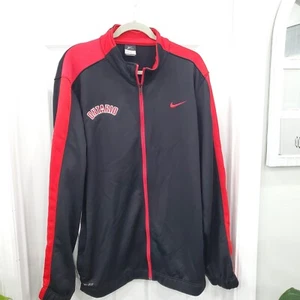 Nike Dr-Fit Mens XXL/TTG/EEG Black Red Full Zip Long Sleeve Jacket With Ontario - Picture 1 of 12
