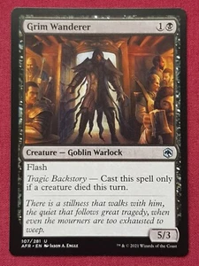 Magic The Gathering ADVENTURES IN FORGOTTEN REALMS GRIM WANDERER black card MTG - Picture 1 of 2