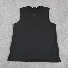 Nike Shirt Men XL Black Sleeveless Tank Top Center Swoosh Vintage Y2K Gym 7532