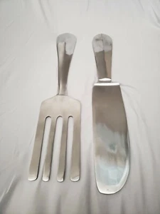 Cuchillo de cocina horquilla metal decoración de pared conjunto de 2 - Imagen 1 de 5