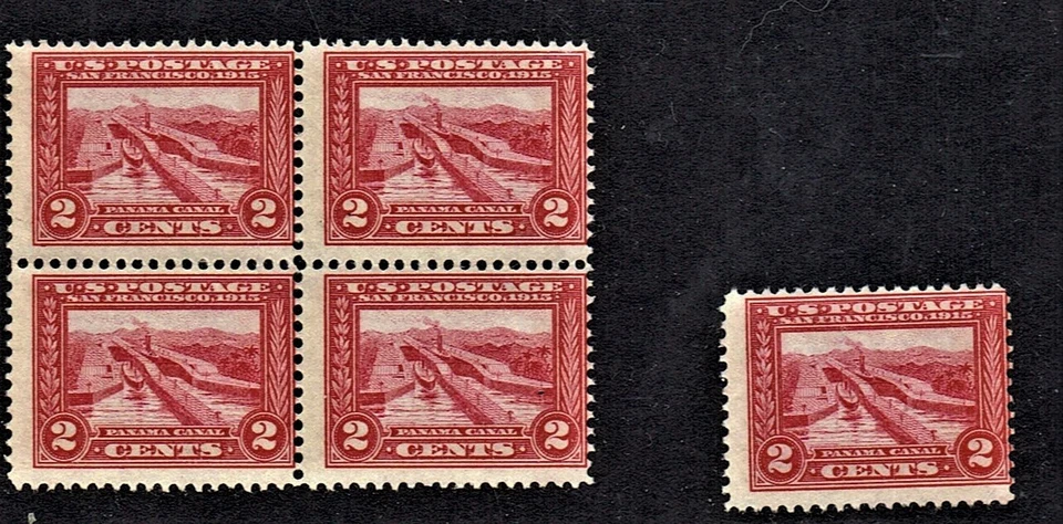 1913 U.S.CLASSIC PAN-PACIFIC 2c Carmine p.12   Blk of 4+Single Sc#398 M/NH/OG ^ - Image 1 of 1
