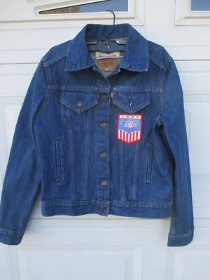 rare Levi Womens Medium 1984 Los Angeles USA Olympic Team Denim Vintage Jacket - Image 1 of 4
