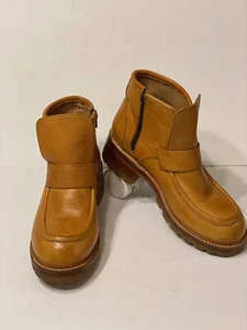 Vintage Frye Mens 11 E Banana Leather Moc Toe Chukka Motorcycle Boots EUC - Picture 1 of 14