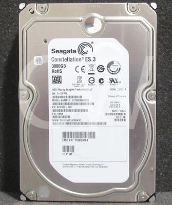 ST3000NM0033 Seagate CONSTELLATION 3TB 7200RPM 6Gbps 3.5" SATA HDD Hard Drive - Image 1 of 2
