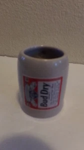 Bud Dry Beer Mini Ceramic Stein or Shot Mug 2 1/2" Nice Display - Picture 1 of 3