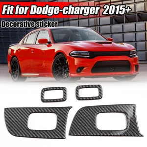 For Dodge Charger 2015-22 Real Carbon Fiber Window Lift Switch Panel Cover Trim - Picture 1 of 13