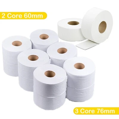 Mini Jumbo 3Core Toilet Rolls 2ply Soft Tissue Paper 150 m 12,24,36,48 Pure pulp - Image 1 of 3