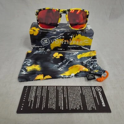 Von Zipper VZ Lomax Square Sunglasses Hawaiian Orange / Yellow Chrome *DISPLAY* - Image 1 of 4