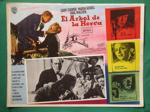 1959 GARY COPPER KARL MALDEN THE HANGING TREE MARIA SCHELL MEXICAN LOBBY CARD 1