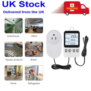 Digital Plug in Thermostat Outlet Socket Heater Cooler Switch with Sensor 120V  - Bild 1 von 8