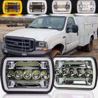 For 1999-2010 Ford F250 F350 F450 F550 Super Duty 7x6'' 5x7'' LED Headlights DRL - Image 1 of 4