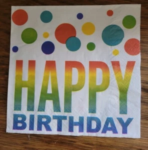 Tovaglioli di carta nuovi Happy Birthday 2 strati per feste 16 ct. Colorato unisex - Foto 1 di 2