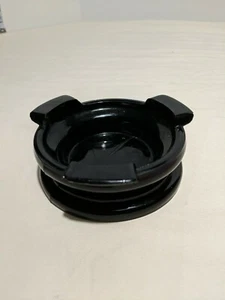 Vintage Aschenbecher schwarz Glas 50er Jahre  - Bild 1 von 3