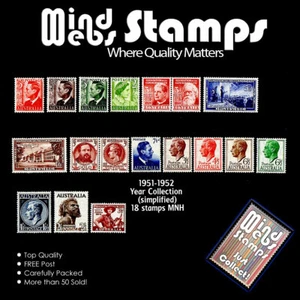 Australian Pre-Decimal Stamps 1951-1952 Simplified Year Collection (18) MNH Wow! - Picture 1 of 2