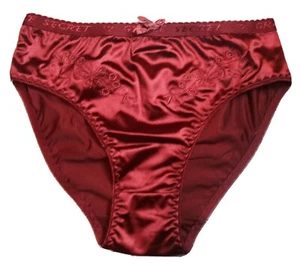 Bragas de mujer Bikinis GRACE Talla L. Nylon Borgoña Satén W/Decoración Elástica - Imagen 1 de 6