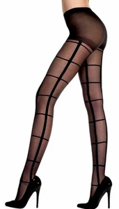 NEW PATTERNED SHEER LYCRA CHECKER PLAID QUALITY PANTYHOSE TIGHTS FAST FREE POST  - Bild 1 von 1