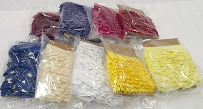 47 + Yards Ruffled/Box Pleat Trim W/ Bias Header 9 Different Colors - Image 1 of 4