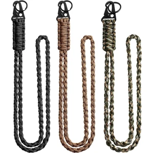 Strapazierfähiges Paracord Schlüsselband Schlüsselanhänger 7-adrig geflochten mit Metallclip Schlüsselring Hals - Bild 1 von 22