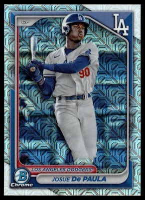 2024 Bowman #BCP-12 Josue De Paula Chrome Prospects Mojo Refractor Dodgers - Image 1 of 2