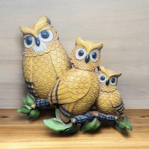 HOMCO 2er Set Hartplastik Eulen Home Wand Dekor Kunst Plaketten Harz Familie - Bild 1 von 22