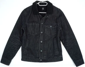 Chaqueta de cuello Sherpa de mezclilla negra Volcom para hombre talla M - Imagen 1 de 6