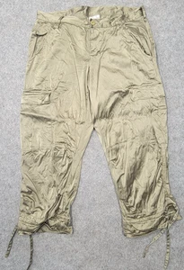 Joie Damen Caprihose grün Größe 30 Cargotaschen 100% Seide Knopfleiste - Bild 1 von 8