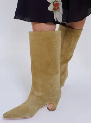 Loeffler Randall Womens Cleo Brown Suede Mid−Calf Boot Brown Amber Size 8 - Image 1 of 4