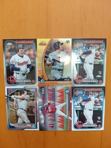 2024 Kyle Manzardo RC Rookie Baseball Cards Lot 6 Different Topps Bowman Chrome - Picture 1 of 1