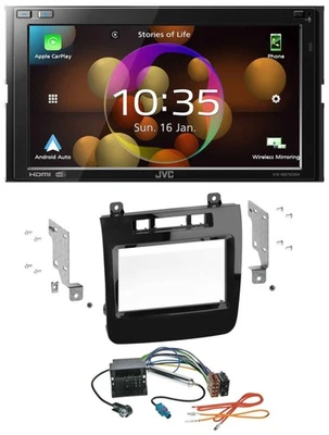 JVC DAB MP3 2DIN Bluetooth USB Autoradio für VW Touareg (2010-2014) - Bild 1 von 4