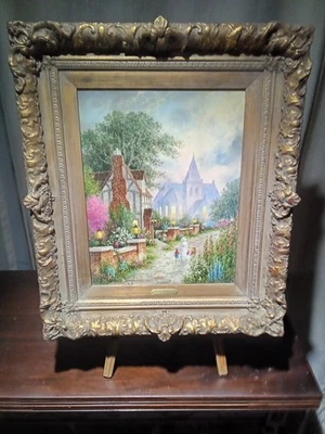 Dennis Patrick Lewan "Canterbury Lane" Authentic ORIGINAL Oil Signed  - Image 1 of 4