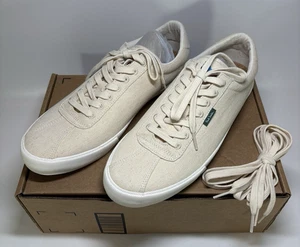 Paul Smith PS Men's Terrell Court Sneakers Off White Canvas, Rainbow Logo Sz 10 - Picture 1 of 7