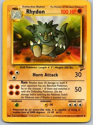 Rhydon 059/130 Base Set 2 Non-Holo Uncommon - Image 1 of 2
