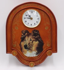 Danbury Mint The Sheltie Clock And Leash Rack Shelties Make A House A Home - Picture 1 of 7