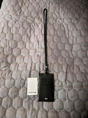 Новый с Ярлыками Lacoste ремень из черной кожи удостоверение держатель один размер - Изображение 1 из 2