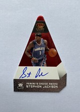 2011-12 Panini Crown Royale Red Die Cut Stephen Jackson Auto On Card Autograph