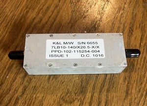 K&L Bandpass filter 127 to 153MHz 7 pole. SMA female conn. 2 Meter band. - Picture 1 of 4