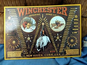 Anuncio de exhibición de municiones Winchester Repeating Arms Co Shell © 1991 letrero de metal - Imagen 1 de 6